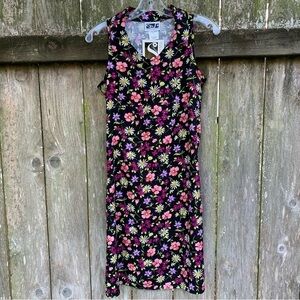 SPEECHLESS dark bright floral sleeveless shirt dress summer fall boho Barbiecore